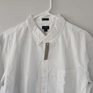 NEW J.Crew Slim Fit Dot Pattern Front Button Down Shirt‎ Size XL